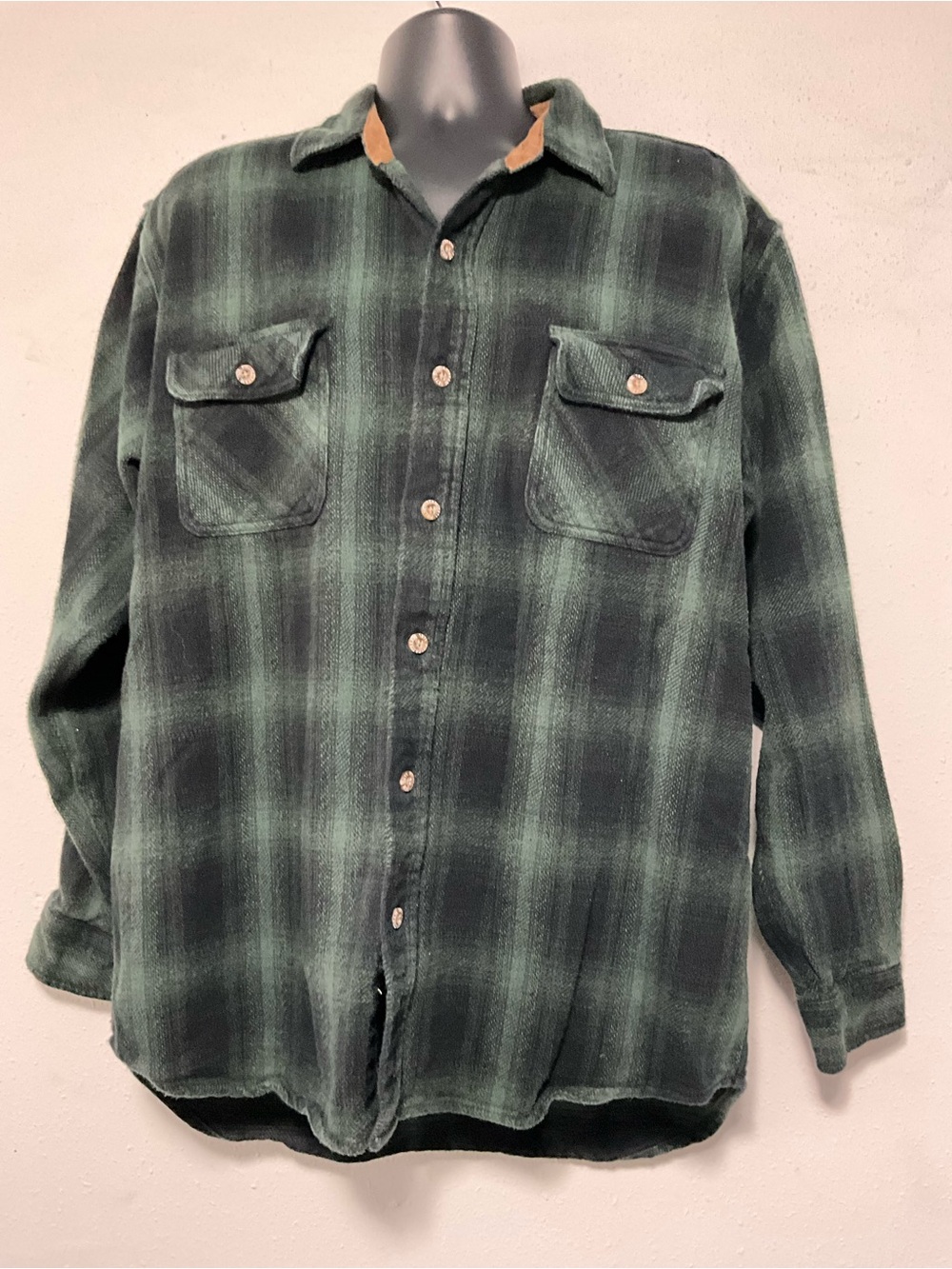 Field & Stream Green Black Plaid Flannel Shirt XXL